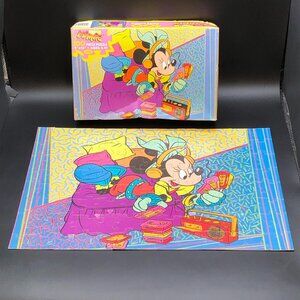 Vintage 80s TOTALLY MINNIE Mouse "Playing Tapes" Jigsaw Puzzle 100 pcs COMPLETE